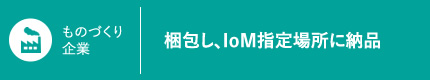 梱包し、IoM指定場所に納品